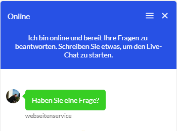 Live Chat Funktion für Webseiten