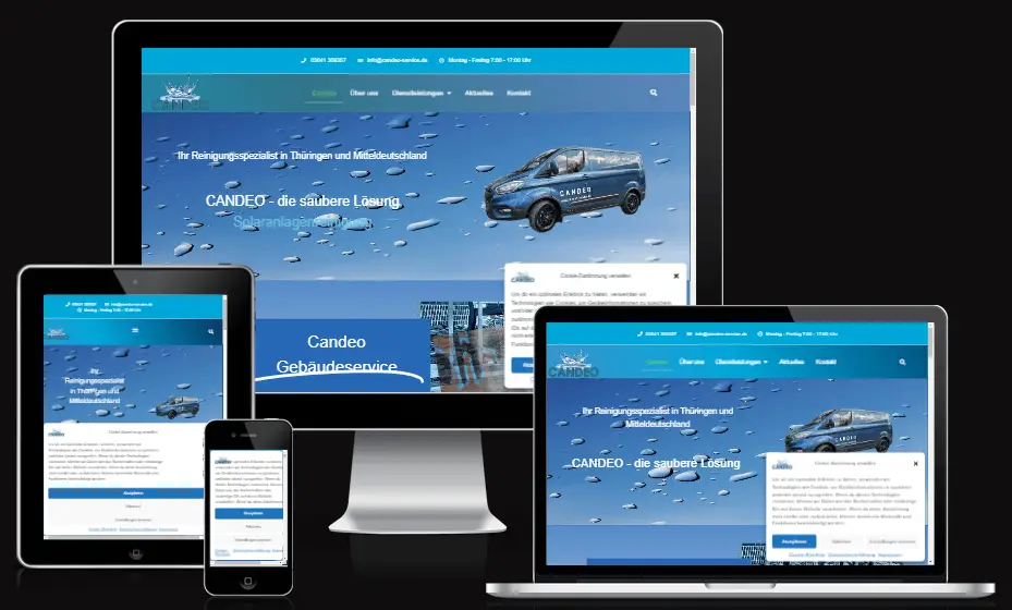 Screenshot Layout Design candeo- service.de