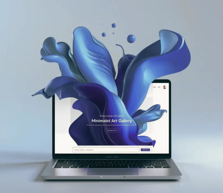 Bild eines Laptop mit Webdesign und Webpflege für Künstler