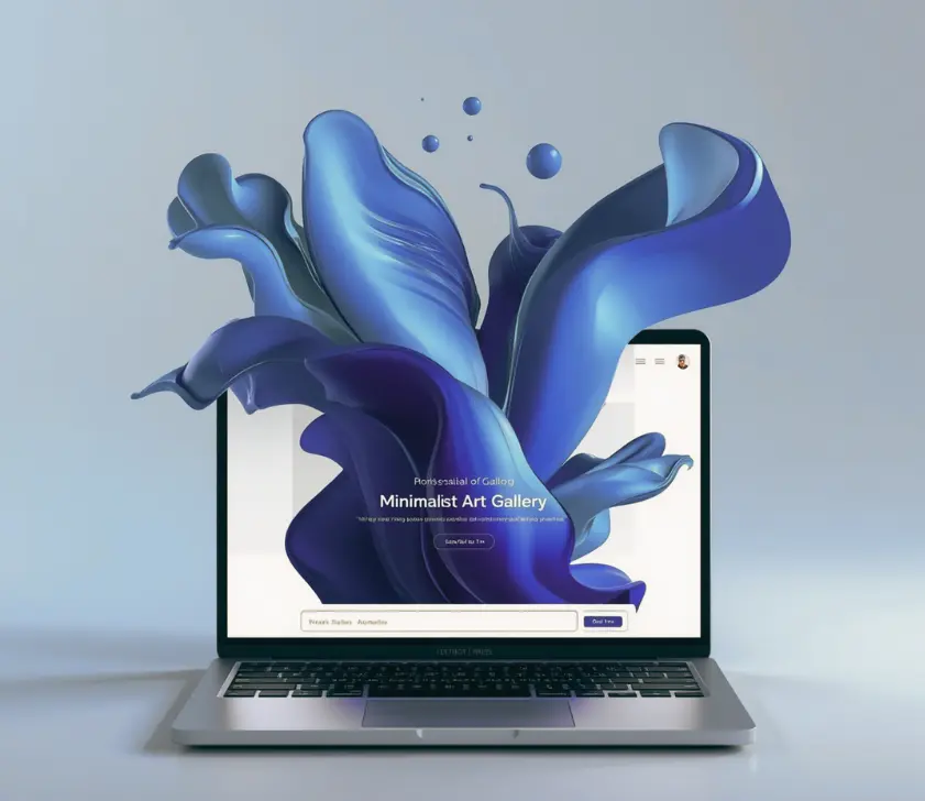 Bild eines Laptop mit Webdesign und Webpflege für Künstler
