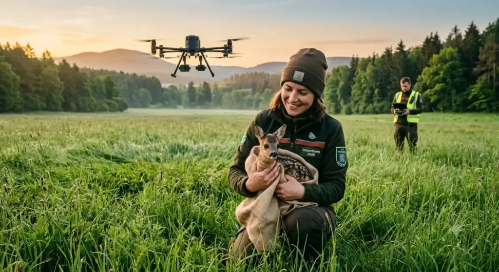 Bild Kitzrettung 2026 auf freiem Feld-