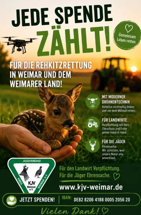 Rehkitzrettung 2026 - Bitte um Spende